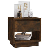 NNEVL Bedside Cabinet Smoked Oak 45x34x44 cm Chipboard