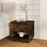NNEVL Bedside Cabinet Smoked Oak 45x34x44 cm Chipboard