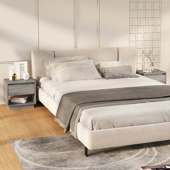 NNEVL Bedside Cabinets 2 pcs Grey Sonoma 45x34x44 cm Chipboard