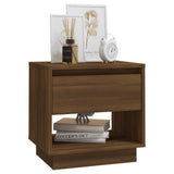 NNEVL Bedside Cabinet Brown Oak 45x34x44 cm Chipboard