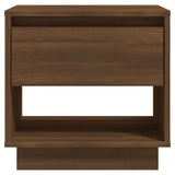 NNEVL Bedside Cabinet Brown Oak 45x34x44 cm Chipboard