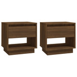 NNEVL Bedside Cabinets 2 pcs Brown Oak 45x34x44 cm Chipboard