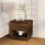 NNEVL Bedside Cabinets 2 pcs Brown Oak 45x34x44 cm Chipboard