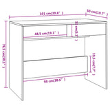 NNEVL Desk Smoked Oak 101x50x76.5 cm Chipboard
