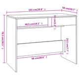 NNEVL Desk Brown Oak 101x50x76.5 cm Engineered Wood