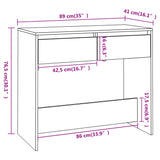 NNEVL Console Table Smoked Oak 89x41x76.5 cm Steel