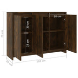 NNEVL Sideboard Smoked Oak 102x33x75 cm Chipboard