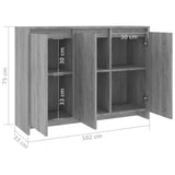 NNEVL Sideboard Grey Sonoma 102x33x75 cm Chipboard
