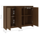 NNEVL Sideboard Brown Oak 102x33x75 cm Chipboard