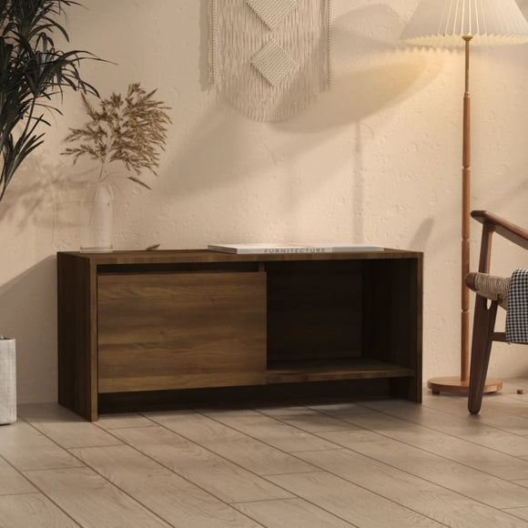 NNEVL TV Cabinet Brown Oak 90x35x40 cm Engineered Wood