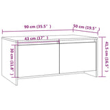 NNEVL Coffee Table Smoked Oak 90x50x41.5 cm Chipboard