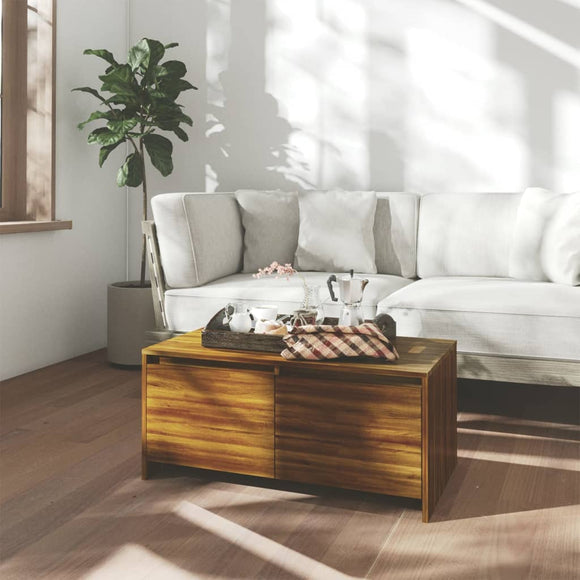 NNEVL Coffee Table Brown Oak 90x50x41.5 cm Chipboard