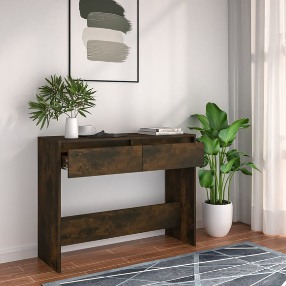 NNEVL Console Table Smoked Oak 100x35x76.5 cm Chipboard
