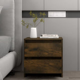 NNEVL Bedside Cabinet Smoked Oak 45x34.5x44.5 cm Chipboard