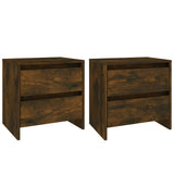 NNEVL Bedside Cabinets 2 pcs Smoked Oak 45x34.5x44.5 cm Chipboard