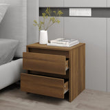 NNEVL Bedside Cabinet Brown Oak 45x34.5x44.5 cm Chipboard
