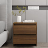 NNEVL Bedside Cabinet Brown Oak 45x34.5x44.5 cm Chipboard