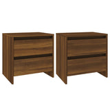 NNEVL Bedside Cabinets 2 pcs Brown Oak 45x34.5x44.5 cm Chipboard