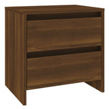 NNEVL Bedside Cabinets 2 pcs Brown Oak 45x34.5x44.5 cm Chipboard