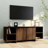 NNEVL TV Cabinet Brown Oak 130x35x50 cm Chipboard