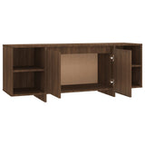 NNEVL TV Cabinet Brown Oak 130x35x50 cm Chipboard
