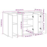 NNEVL Sideboard Grey Sonoma 120x41x75 cm Chipboard