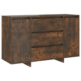 NNEVL Sideboard with 3 Drawers Smoked Oak 120x41x75 cm Chipboard