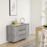 NNEVL Sideboard with 3 Drawers Grey Sonoma 120x41x75 cm Chipboard