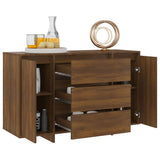 NNEVL Sideboard with 3 Drawers Brown Oak 120x41x75 cm Chipboard