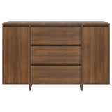 NNEVL Sideboard with 3 Drawers Brown Oak 120x41x75 cm Chipboard