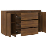 NNEVL Sideboard with 3 Drawers Brown Oak 120x41x75 cm Chipboard
