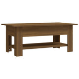 NNEVL Coffee Table Brown Oak 102x55x42 cm Chipboard