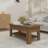 NNEVL Coffee Table Brown Oak 102x55x42 cm Chipboard