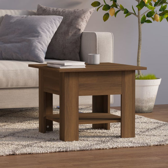 NNEVL Coffee Table Brown Oak 55x55x42 cm Engineered Wood