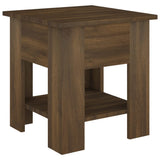 NNEVL Coffee Table Brown Oak 40x40x42 cm Engineered Wood