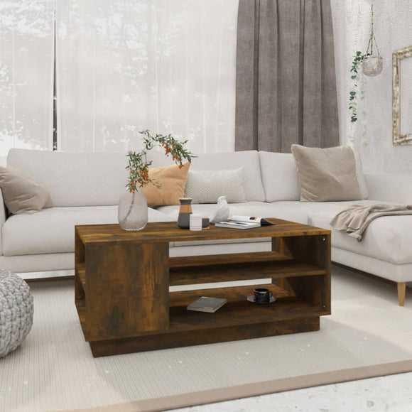 NNEVL Coffee Table Smoked Oak 102x55x43 cm Chipboard