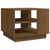 NNEVL Coffee Table Brown Oak 55x55x43 cm Chipboard