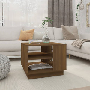 NNEVL Coffee Table Brown Oak 55x55x43 cm Chipboard