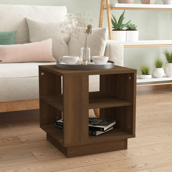 NNEVL Coffee Table Brown Oak 40x40x43 cm Engineered Wood