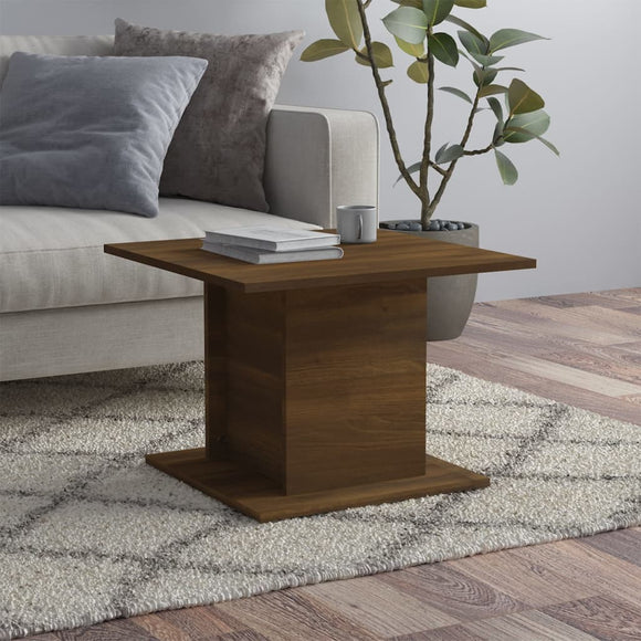 NNEVL Coffee Table Brown Oak 55.5x55.5x40 cm Chipboard