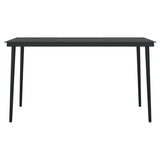 NNEVL Garden Dining Table Black 140x70x74 cm Steel and Glass