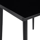 NNEVL Garden Dining Table Black 140x70x74 cm Steel and Glass