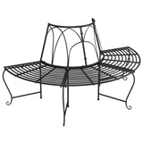 NNEVL Half Round Tree Bench Ø159 cm Black Steel
