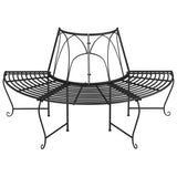 NNEVL Half Round Tree Bench Ø159 cm Black Steel