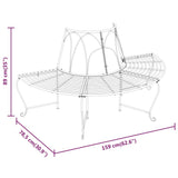 NNEVL Half Round Tree Bench Ø159 cm Black Steel