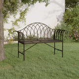 NNEVL 2-Seater Garden Bench 128 cm Black Steel