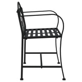 NNEVL 2-Seater Garden Bench 104 cm Black Steel