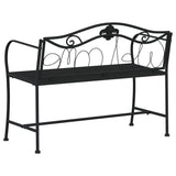 NNEVL 2-Seater Garden Bench 104 cm Black Steel