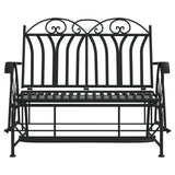 NNEVL 2-Seater Glider Bench 114 cm Black Steel