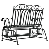 NNEVL 2-Seater Glider Bench 114 cm Black Steel